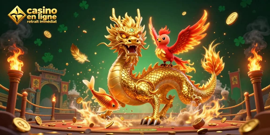 Gagnez avec casino en ligne retrait immédiat en découvrant des dragons, des phénix, et des pièces dorées.
