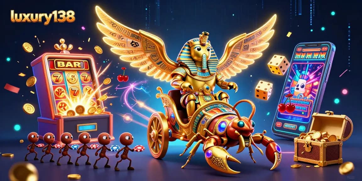 Spin the reels and win with luxury138's colorful slots and jackpot thrills in a vibrant casino scene.