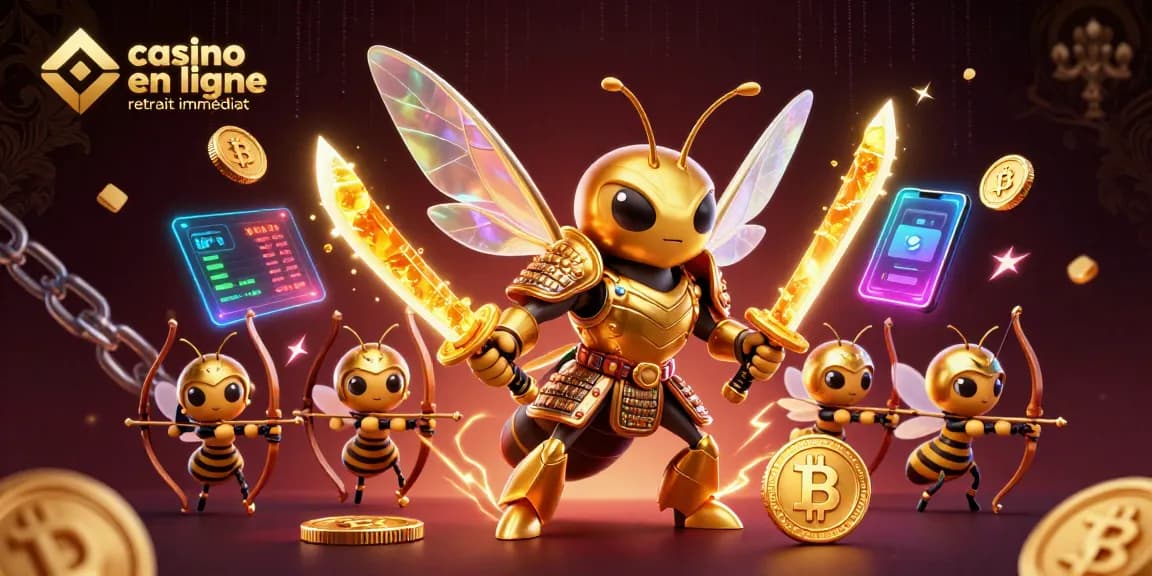 Jouez au casino en ligne retrait immédiat avec des personnages colorés et des éléments de crypto-monnaie captivants.