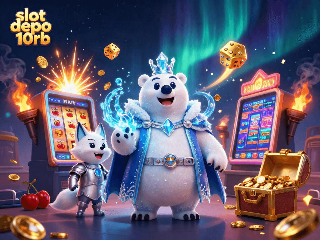 Experience the thrill of slot depo 10rb with a polar bear king jackpot scene overflowing with excitement.