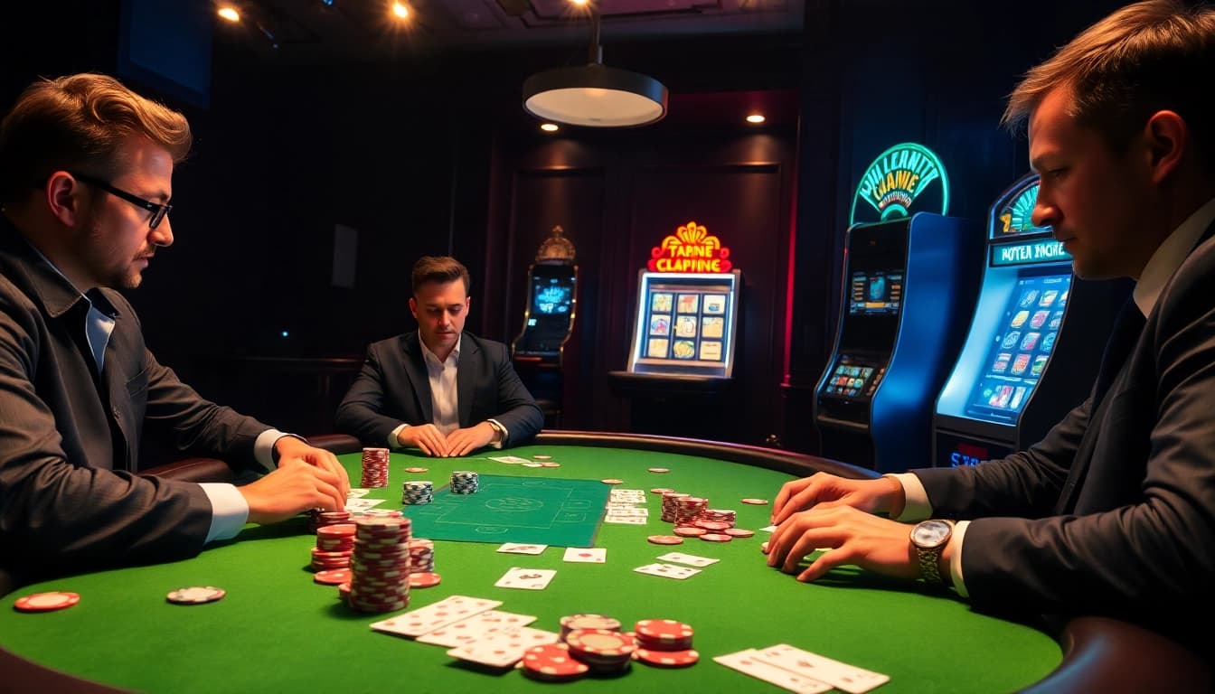 Vivez une action à enjeux élevés dans un casino en ligne fiable avec des tables de poker et des machines à sous vibrantes.