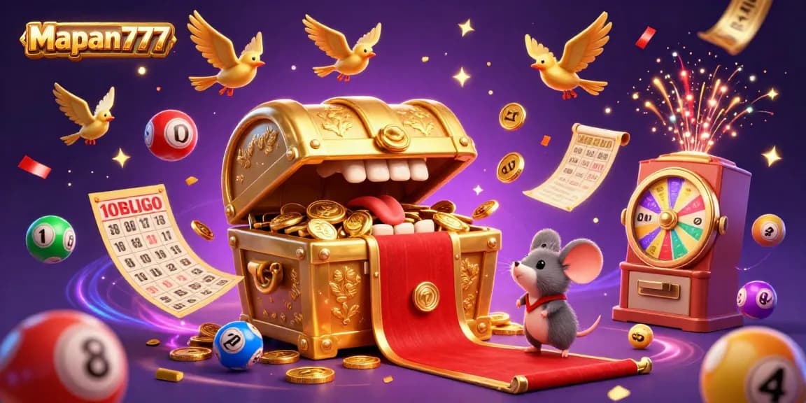 Mapan777 offers a thrilling lottery experience with bouncing colorful balls and rich treasures.
