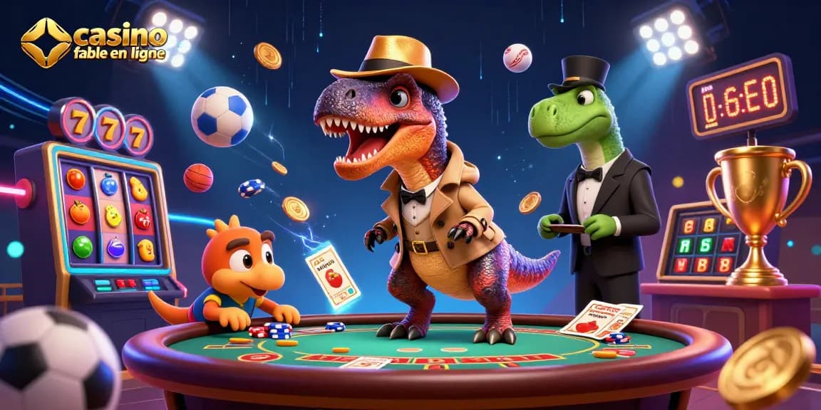 Vivez l'expérience du casino fiable en ligne avec ce velociraptor pariant aux machines à sous et un pit boss dinosaure.