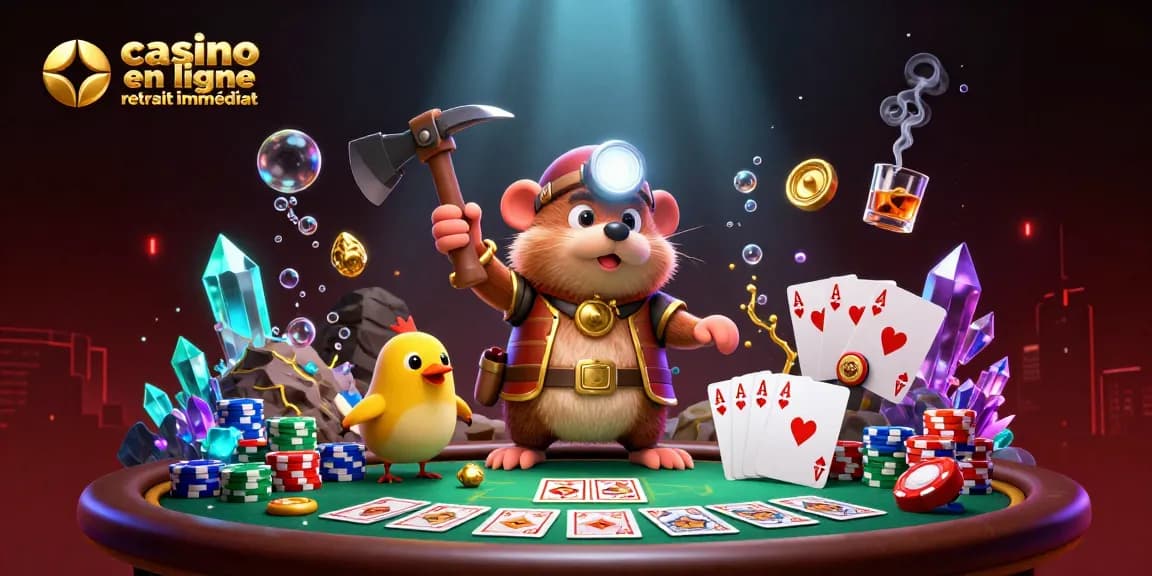 Jouer avec le casino en ligne retrait immédiat à une table de poker remplie de trésors flamboyants.