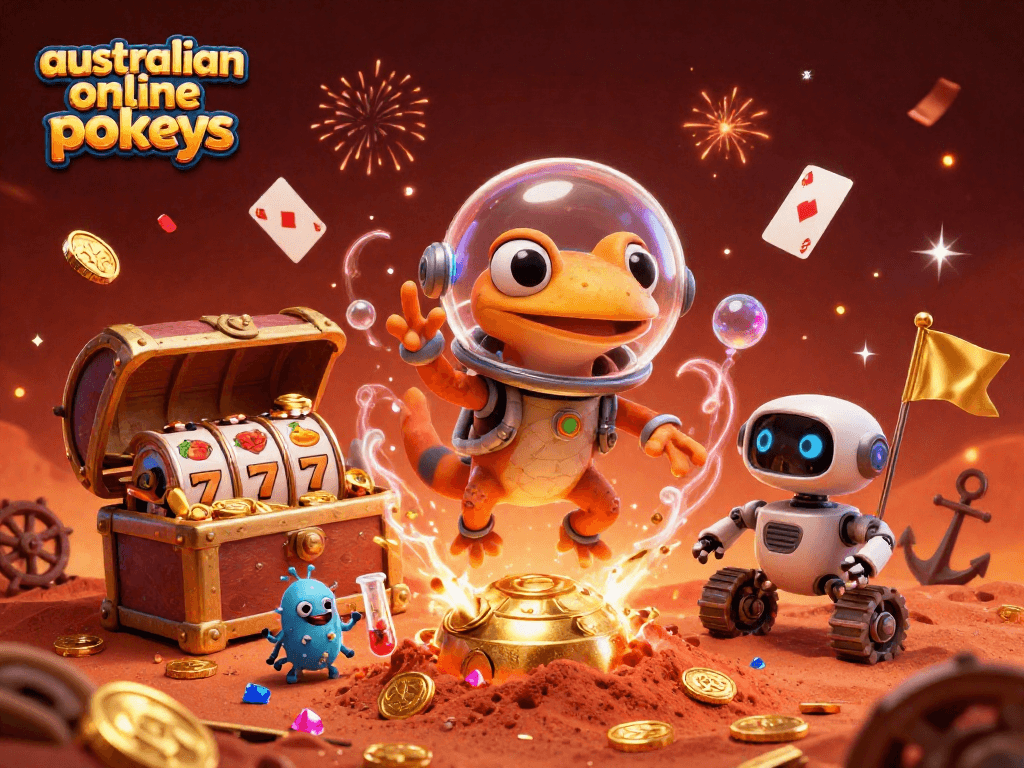 Experience thrilling australian online pokies with dynamic scenes featuring vivid characters and exciting elements.