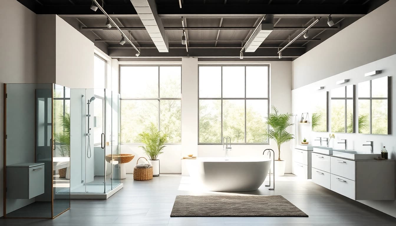 Sonni sanitär GmbH präsentiert moderne Badprodukte in einem eleganten Showroom.