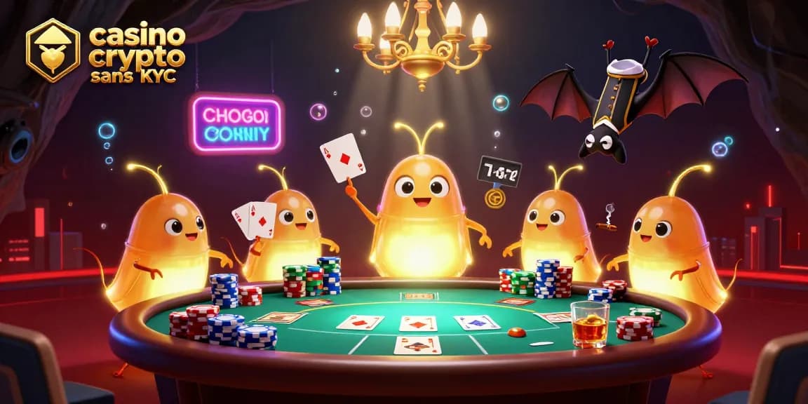Les joueurs découvrent l'excitation du casino crypto sans KYC dans une scène captivante.