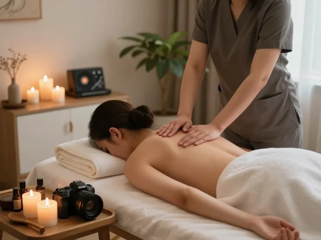 전문 치료사와 함께하는 편안한 분위기의 집에서 하는 출장마사지 치료.