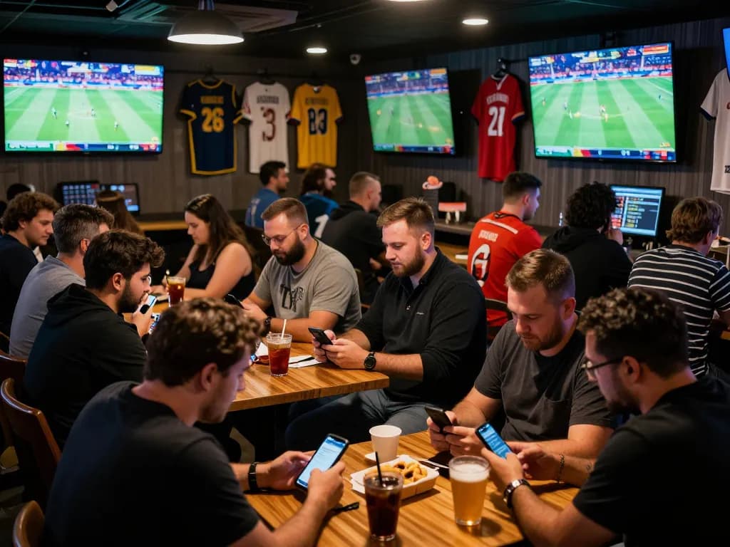 Exciting live sports betting action at 100cuci with patrons engaged in placing bets and enjoying the game.
