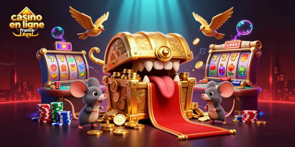 Jouez au casino en ligne france légal avec des jeux d'argent excitants et un coffre au trésor attrayant.