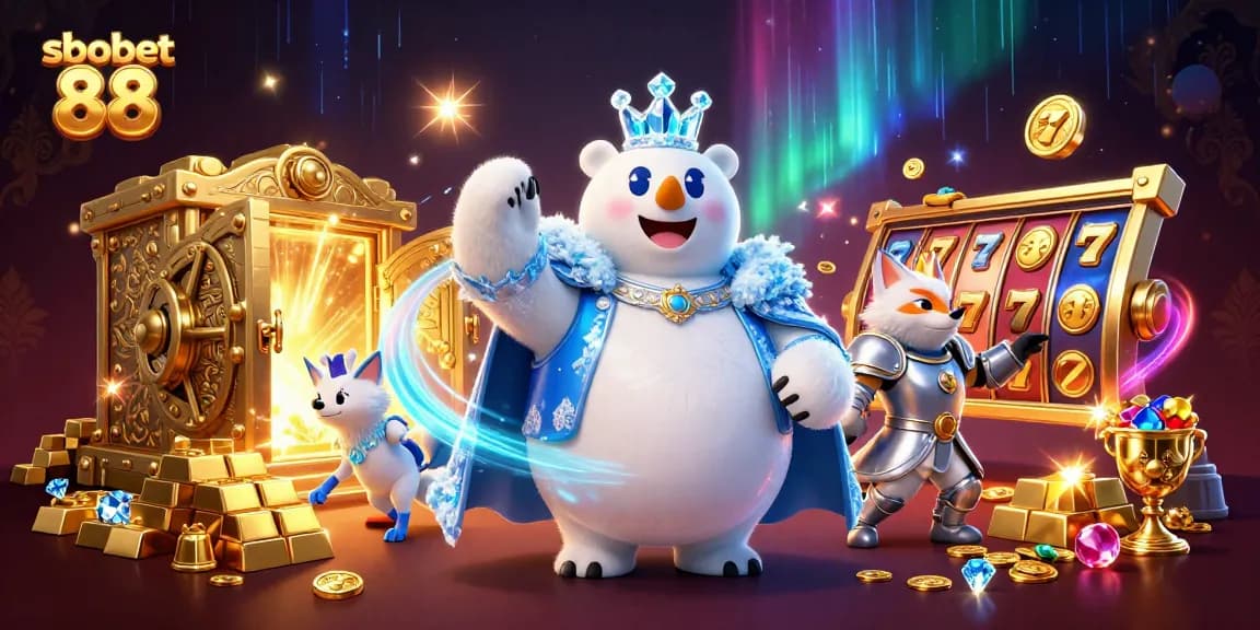 Experience thrilling gameplay with sbobet 88 in this vibrant 3D illustration full of casino magic.