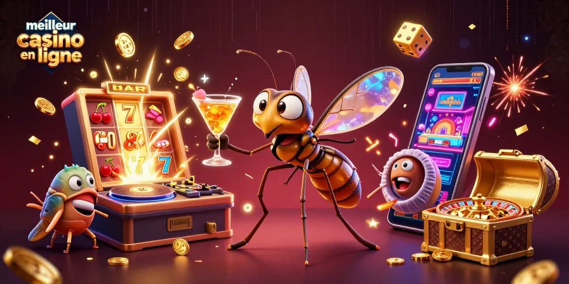 Profitez du meilleur casino en ligne, où un moustique animé et un DJ trilobite se retrouvent pour célébrer le jackpot.