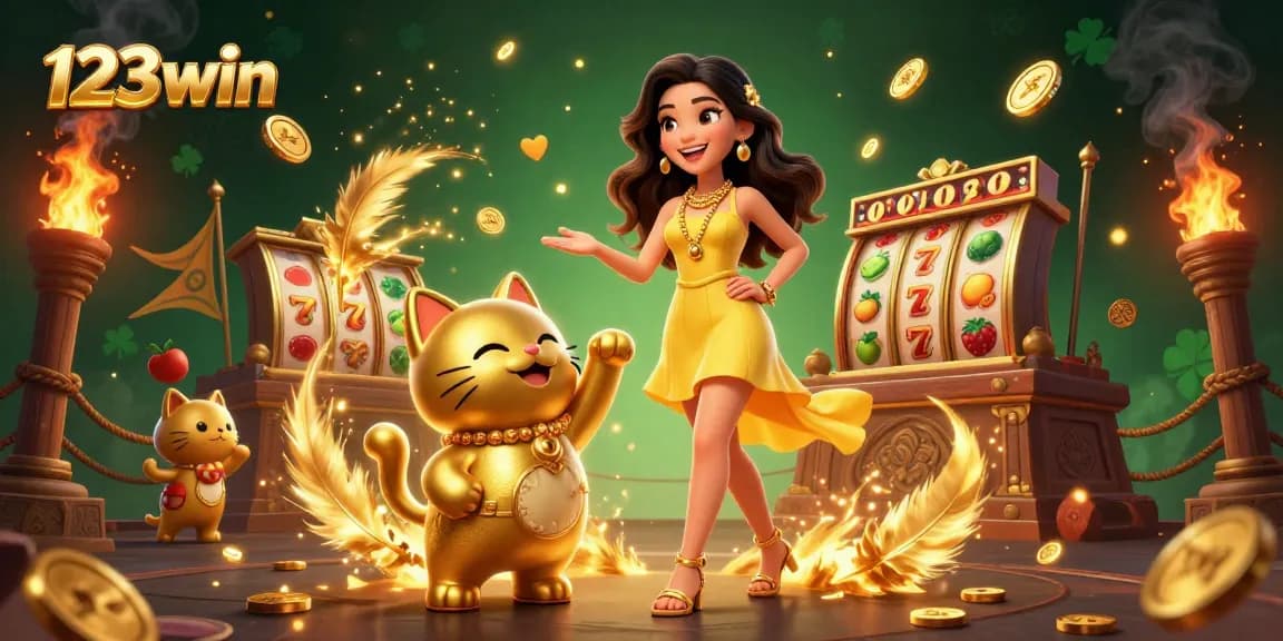 Experience the excitement of 123win with stunning slots and vibrant golden visuals.