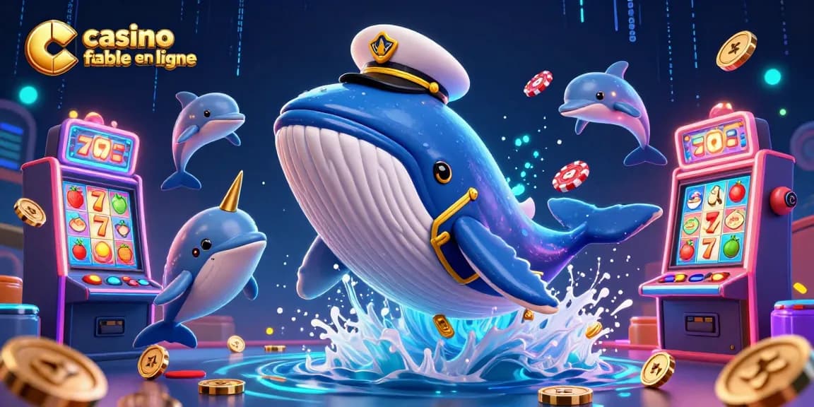 Jouez sur un casino fiable en ligne animé par une baleine géante et un narval dans un monde de jeux.