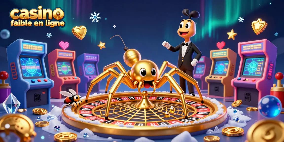 Jouez avec le casino fiable en ligne, où une araignée dorée tisse du bonheur dans un monde de jeux vibrants.