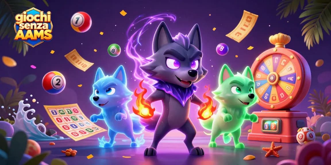 Vivi emozionanti giochi su "giochi senza AAMS" con elementi di lotteria dinamici, tra cui palline colorate e premi.