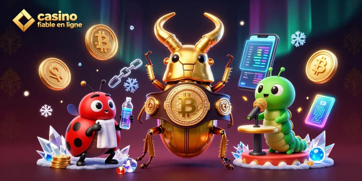 Découvrez "casino fiable en ligne" : une illustration animée pleine de couleurs montrant des personnages de casino interactifs.