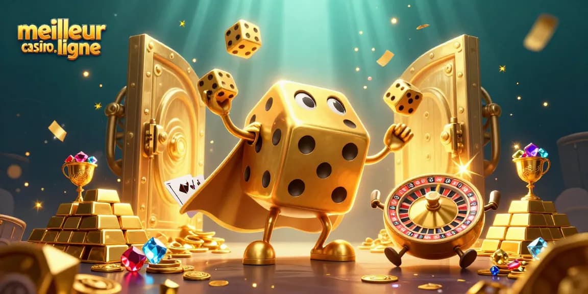 Découvrez le monde du meilleur casino en ligne avec des dés dorés et une ambiance scintillante.