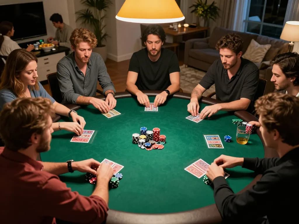 Players handling their chips and cards during a poker game showcasing top quality widgets for an engaging competitive experience.