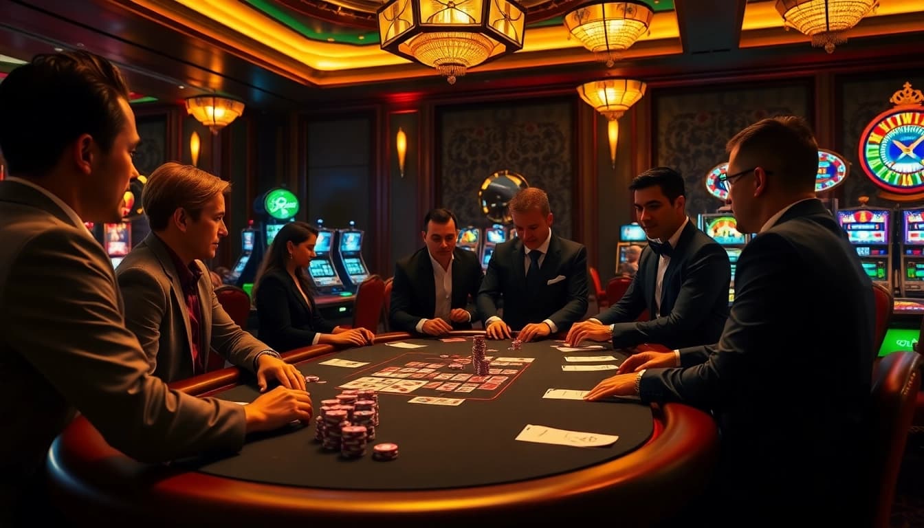 Experience the excitement of bandar mix parlay betting at a luxury casino table with vibrant chips and cards.