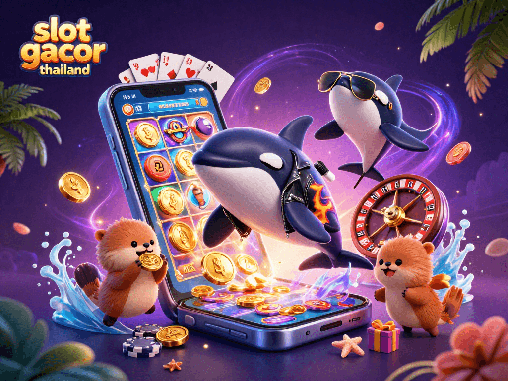 Spin the reels with slot gacor thailand as orca and otters enjoy the game!