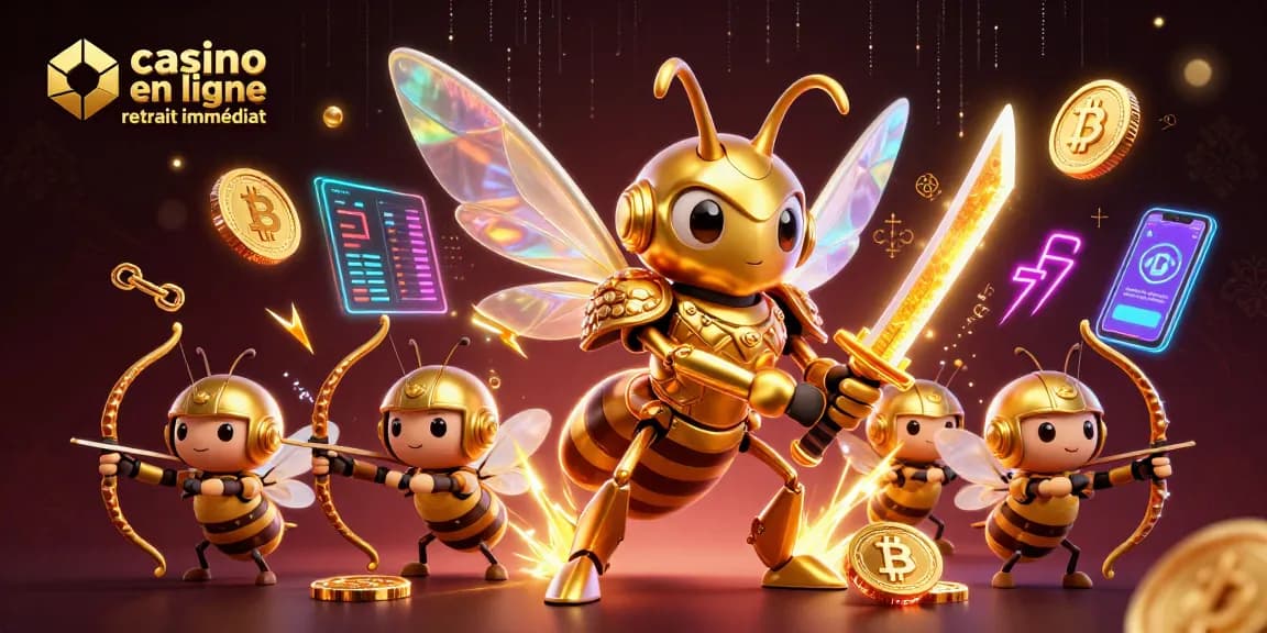 Jouez au casino en ligne retrait immédiat avec des éléments de jeu dynamiques et des personnages en action.