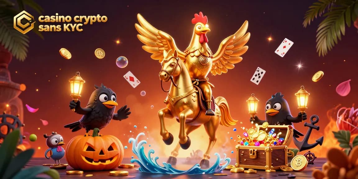 Jouez dans un casino crypto sans KYC avec des personnages animés et des éléments palpitants.