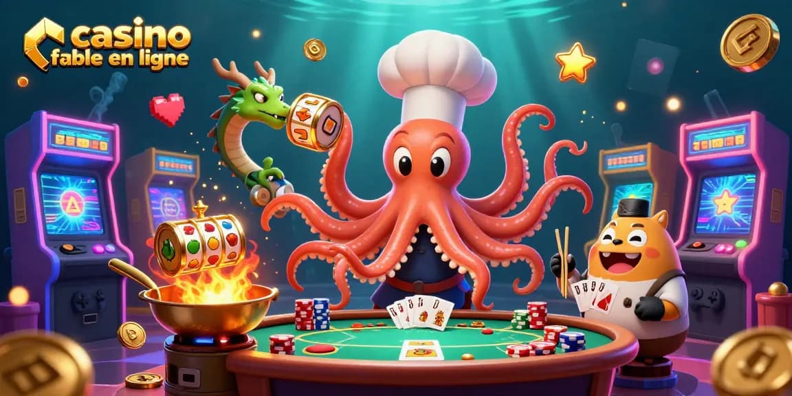 Préparez-vous à découvrir un festival culinaire sous-marin avec un casino fiable en ligne, où un chef sushis et un dragon créent des plats dorés.