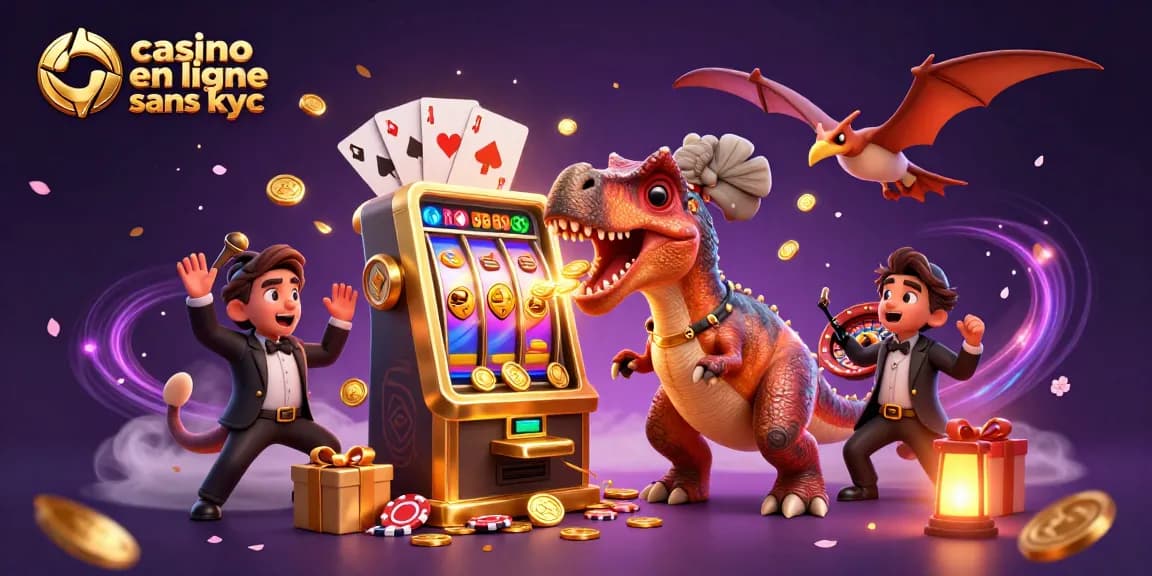 Jouez au casino en ligne sans KYC avec excitation et gains en pièces d'or volants.