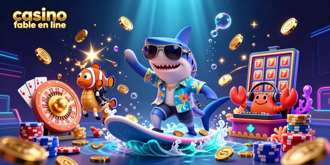 Profitez d'une expérience au casino fiable en ligne avec un requin et un poisson-clown.