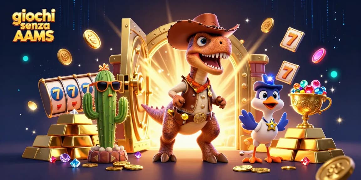 Interagisci con giochi senza AAMS attraverso coinvolgenti partite di slot con personaggi colorati e tesori.