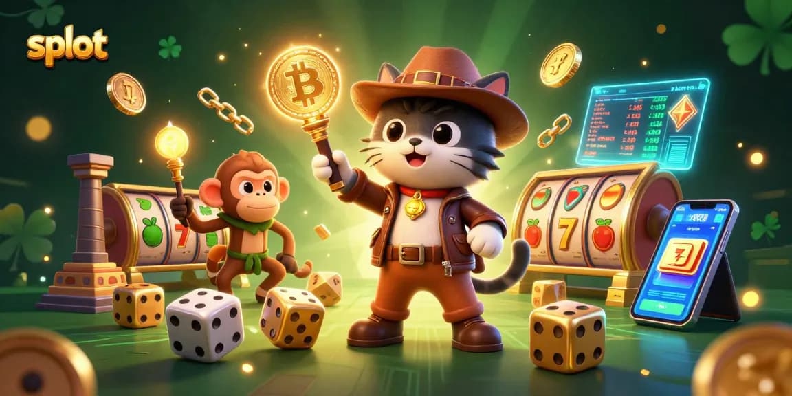 Experience thrilling slot adventures with a cat explorer and monkey companion in a golden casino