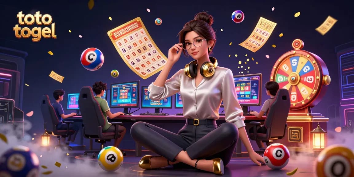 Rasakan sensasi permainan toto togel melalui ilustrasi bola lotere yang cerah dan pengaturan permainan berteknologi tinggi.