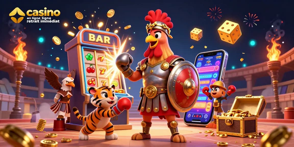 Gagnez au casino en ligne retrait immédiat avec un jackpot explosif de pièces et de lumières.