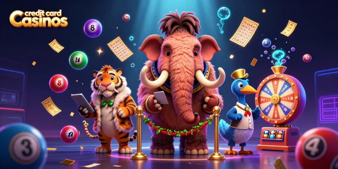 Experience the excitement at credit card casinos with vibrant gaming elements and dynamic characters.