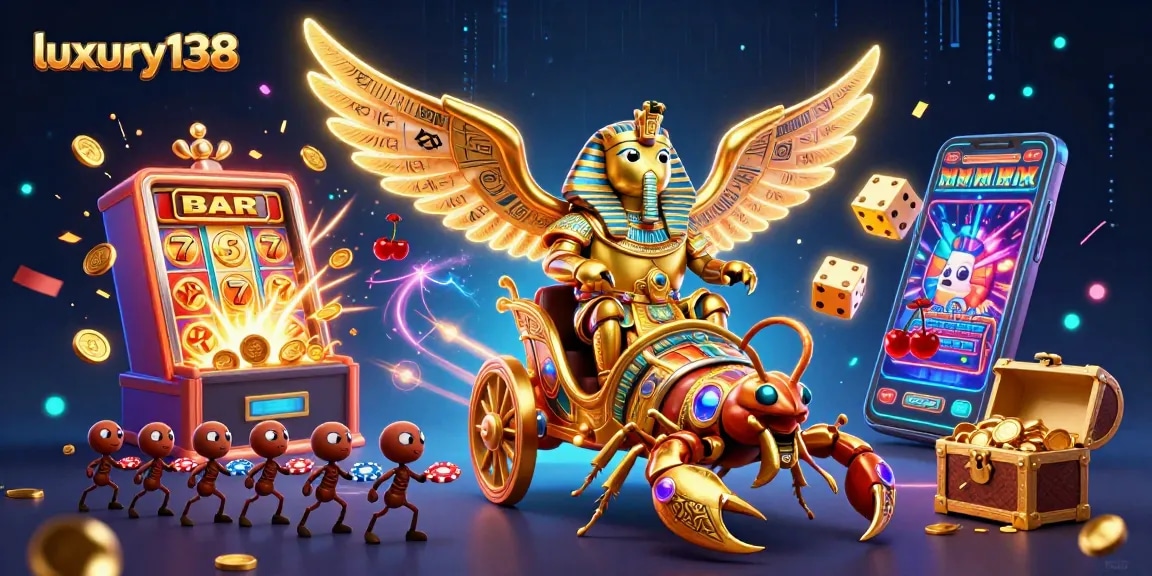 Spin the reels and win with luxury138's colorful slots and jackpot thrills in a vibrant casino scene.