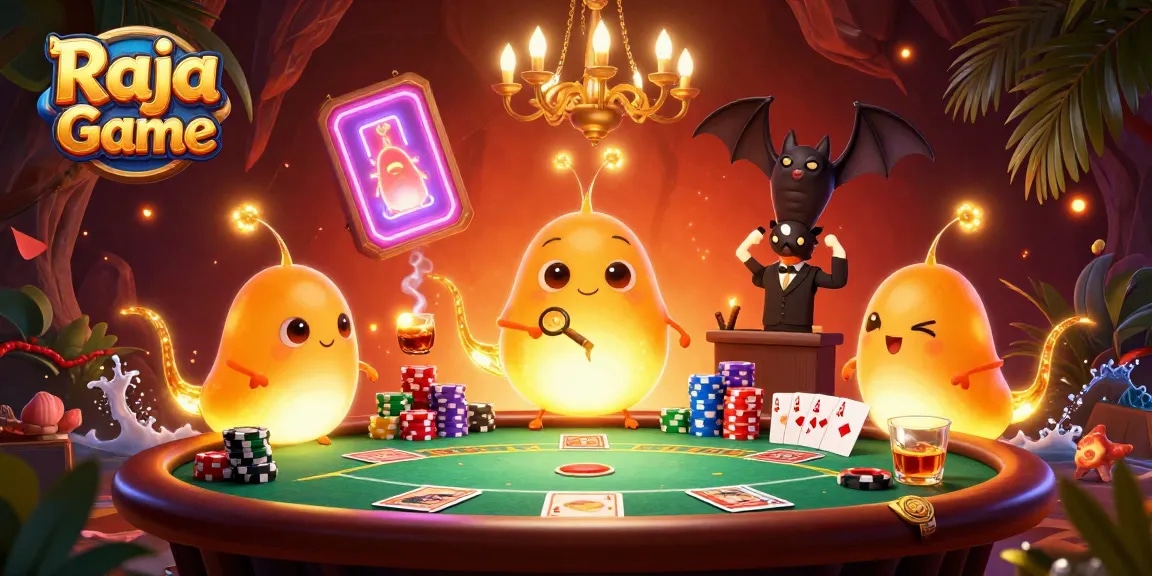Join the exciting Raja Game with vibrant glowworms lighting up the casino atmosphere!