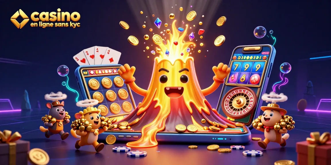 Jouez à des jeux de casino en ligne sans KYC et vivez l'aventure des trésors cachés sous les volcans.