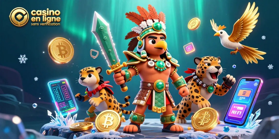 Vivez l'excitation des casinos en ligne sans vérification avec des guerriers aztèques et des éléments dynamiques de crypto-monnaie.