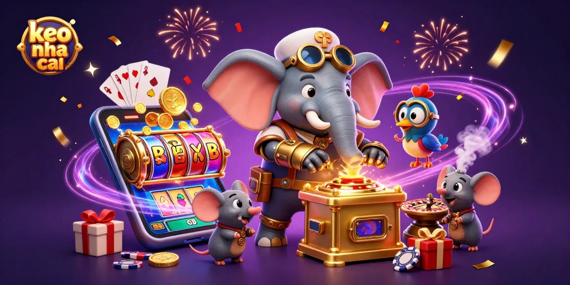 Experience the thrill of keo nha cai with cartoon characters engaging in dynamic casino action.