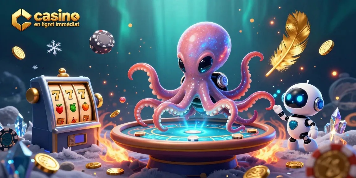 Jouer au casino en ligne retrait immédiat à une table de poker holographique animée dans l'espace.