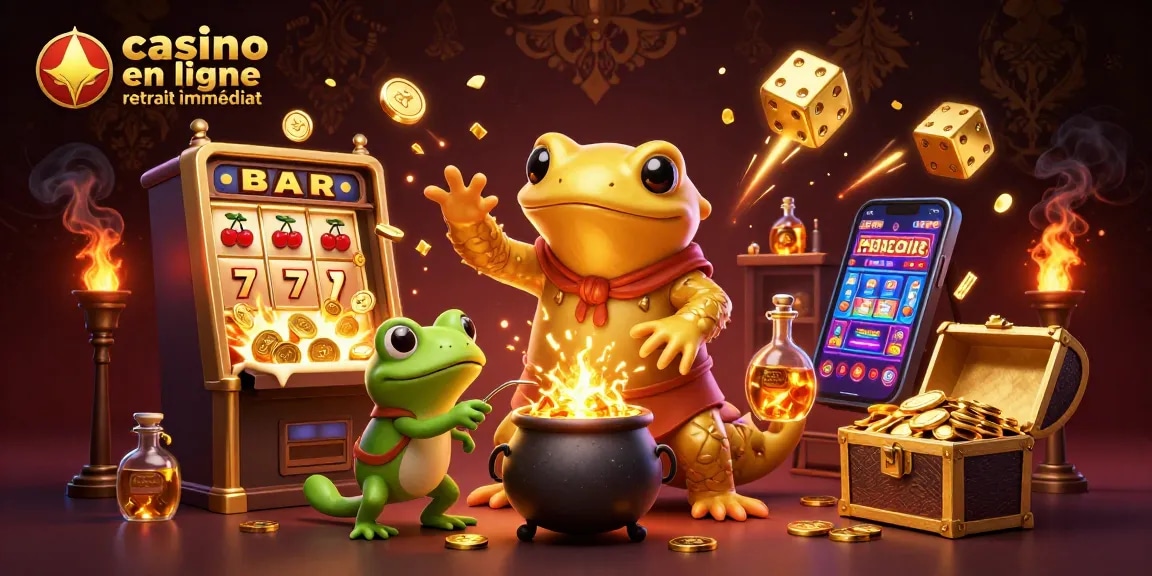 Découvrez le monde du casino en ligne retrait immédiat avec des créatures magiques et des machines à sous étincelantes.