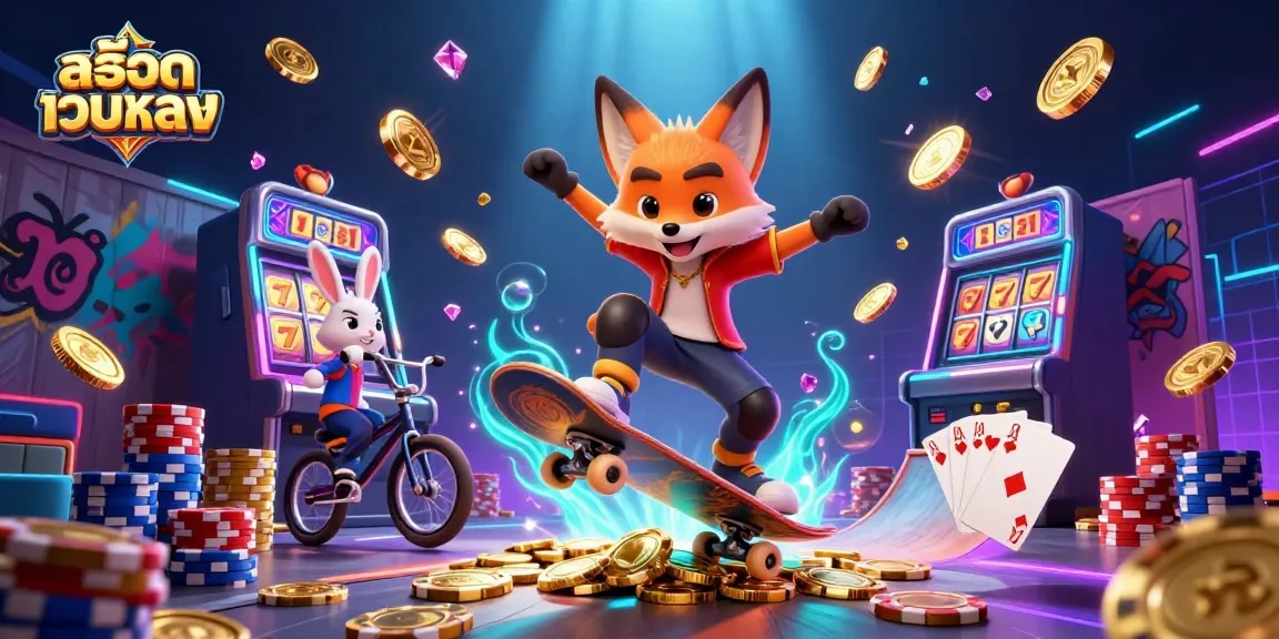 Engage with สล็อตเว็บตรง as a skilled fox and rabbit conquer the casino world with dazzling golden coins.