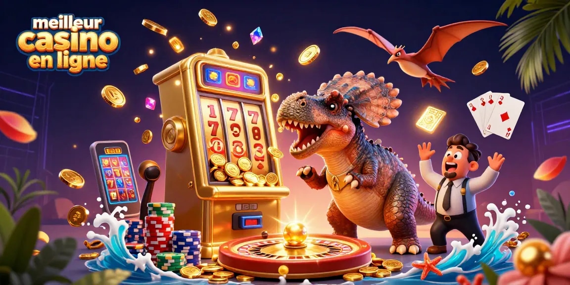Jackpot au meilleur casino en ligne avec un pachycéphalosaure et des pièces d'or volantes