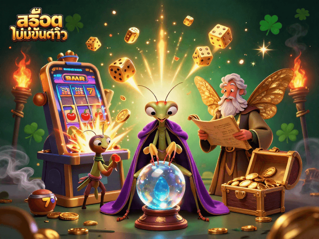 Experience the thrilling world of สล็อตไม่มีขั้นต่ำ with vibrant slot machines and mystical characters.