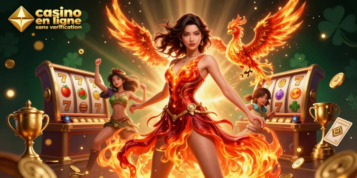 Participez à un gameplay palpitant au casino en ligne sans vérification avec des rouleaux de machines à sous excitants et des personnages vibrants.