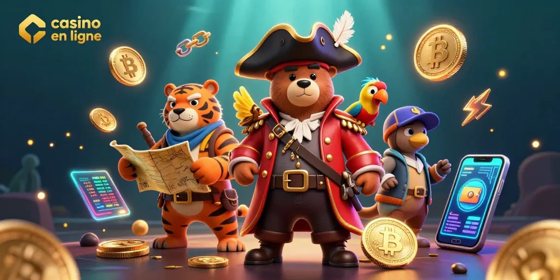 Jouez sur un casino fiable en ligne avec des personnages animés et des éléments numériques dynamiques.