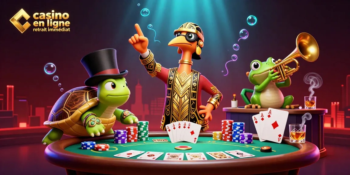Profitez de l'expérience unique d'un casino en ligne retrait immédiat avec des personnages animés au bar speakeasy.