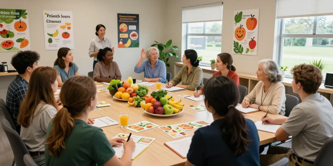 Rokok88 community health workshop promoting healthy lifestyle choices with diverse participants learning together.
