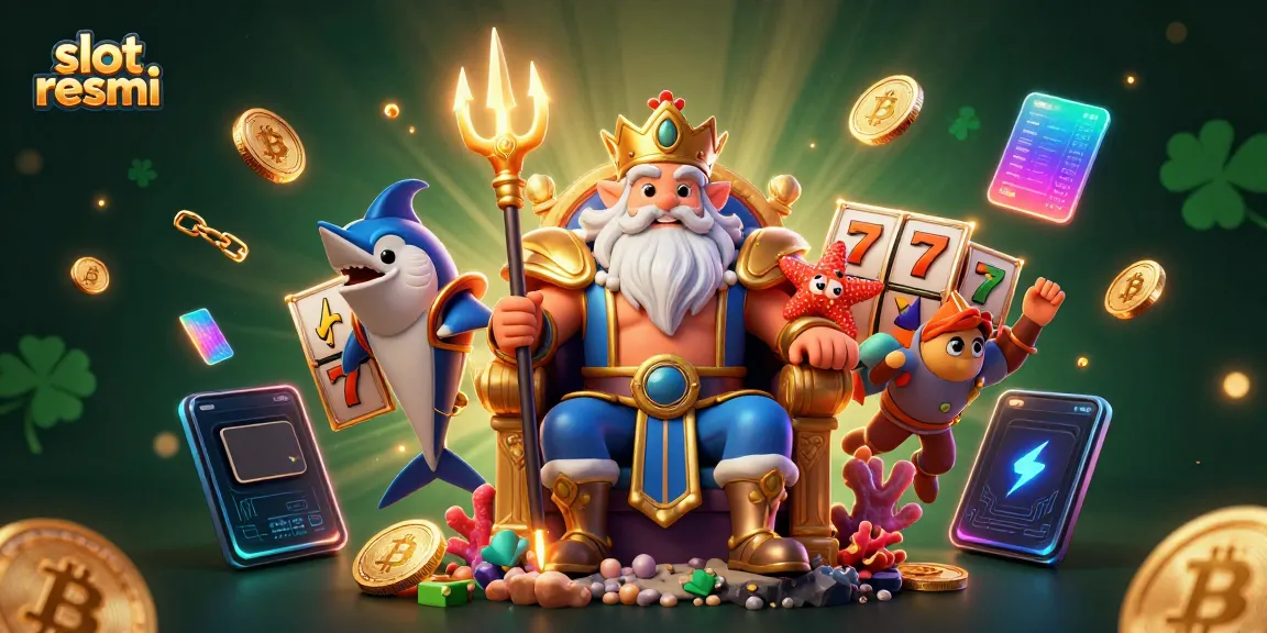 Engage in thrilling gameplay with slot resmi surrounded by vibrant 3D characters and dynamic casino elements.